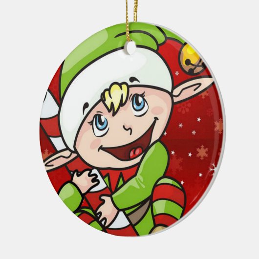 Weihnachtskalender, Elf Keramik Ornament (Links)