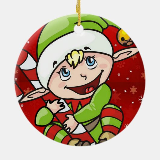 Weihnachtskalender, Elf Keramik Ornament (Hinten)