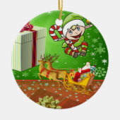 Weihnachtskalender, Elf Keramik Ornament (Vorne)