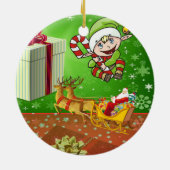 Weihnachtskalender, Elf Keramik Ornament (Hinten)