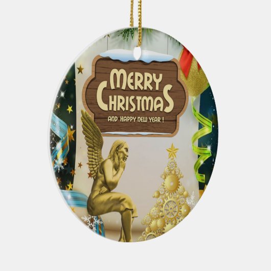 Weihnachtskalender, Engel Keramik Ornament (Rechts)