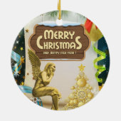 Weihnachtskalender, Engel Keramik Ornament (Hinten)