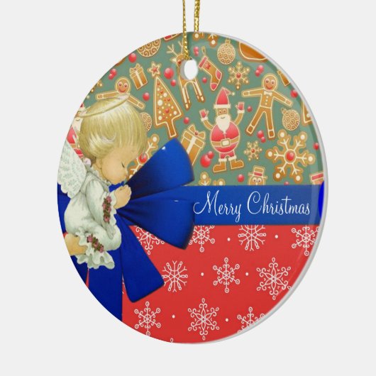 Weihnachtskalender, Engel Keramik Ornament (Links)