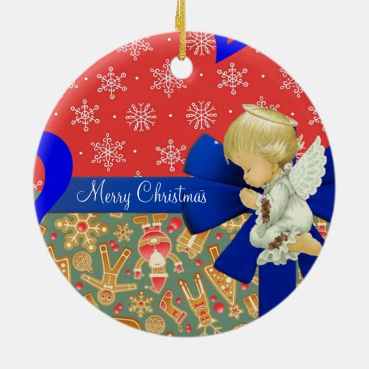 Weihnachtskalender, Engel Keramik Ornament (Hinten)