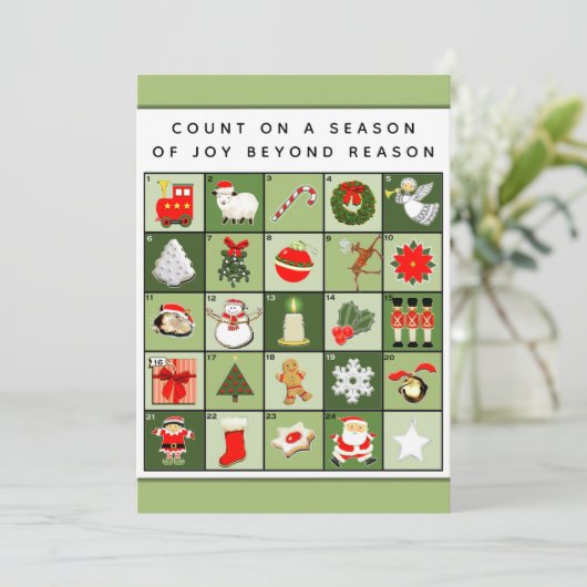 Weihnachtskalender Feiertagskarte (Stehend Vorderseite)
