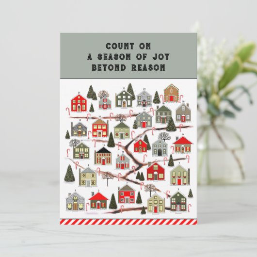 Weihnachtskalender Feiertagskarte (Stehend Vorderseite)