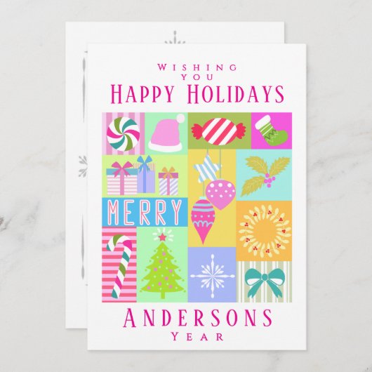 Weihnachtskalender Feiertagskarte (Vorne/Hinten)