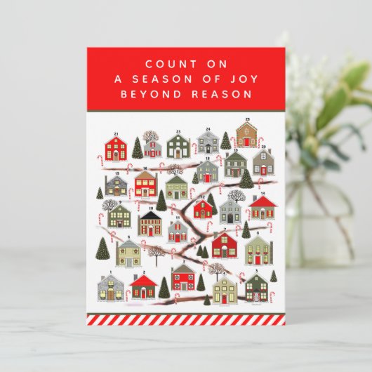 Weihnachtskalender Feiertagskarte (Stehend Vorderseite)