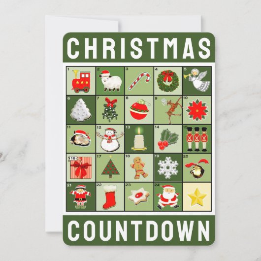 Weihnachtskalender Feiertagskarte (Vorderseite)