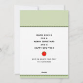 Weihnachtskalender Feiertagskarte (Rückseite)