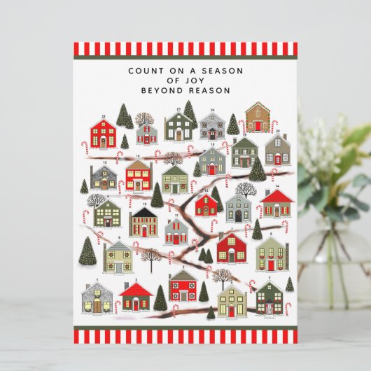 Weihnachtskalender Feiertagskarte (Stehend Vorderseite)