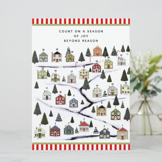 Weihnachtskalender Feiertagskarte (Stehend Vorderseite)