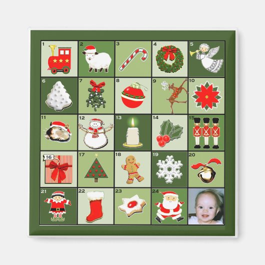 Weihnachtskalender für Fotos Magnet (Vorne)
