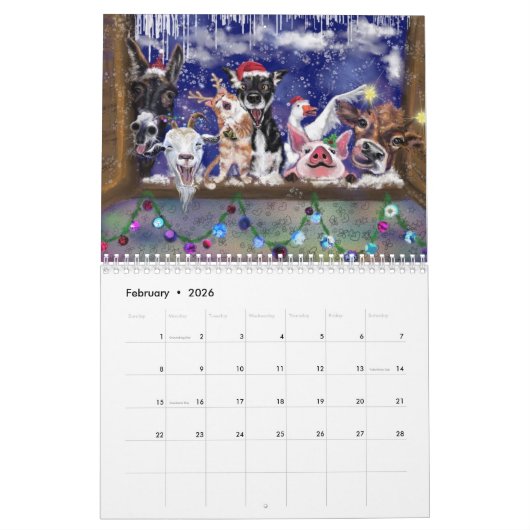 Weihnachtskalender für Neujahr Kalender (Feb 2026)