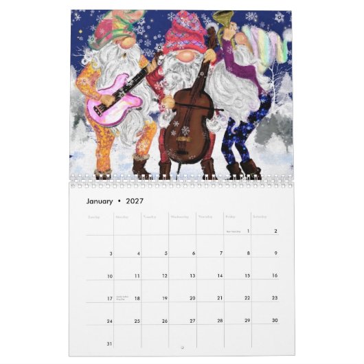 Weihnachtskalender für Neujahr Kalender (Jan 2027)