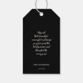 Weihnachtskalender für Pferde in schwarz und gold Geschenkanhänger (Rückseite)