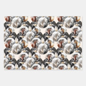 Weihnachtskalender für Pferde in schwarz und gold Geschenkpapier Set (Vorderseite 3)