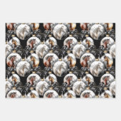 Weihnachtskalender für Pferde in schwarz und gold Geschenkpapier Set (Vorderseite 2)