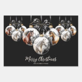 Weihnachtskalender für Pferde in schwarz und gold Geschenkpapier Set (Vorderseite)