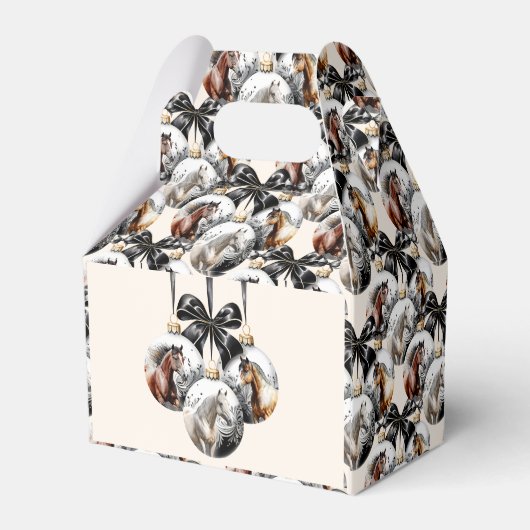 Weihnachtskalender für Pferde in schwarz und gold Geschenkschachtel (Rückseite)