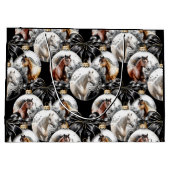 Weihnachtskalender für Pferde in schwarz und gold Große Geschenktüte (Rückseite)