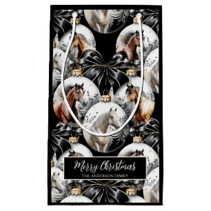 Weihnachtskalender für Pferde in schwarz und gold Kleine Geschenktüte