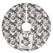 Weihnachtskalender für Pferde in schwarz und gold Polyester Weihnachtsbaumdecke (Vorderseite)