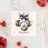 Weihnachtskalender für Pferde in schwarz und gold Serviette (Beispiel)