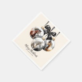 Weihnachtskalender für Pferde in schwarz und gold Serviette (Ecke)