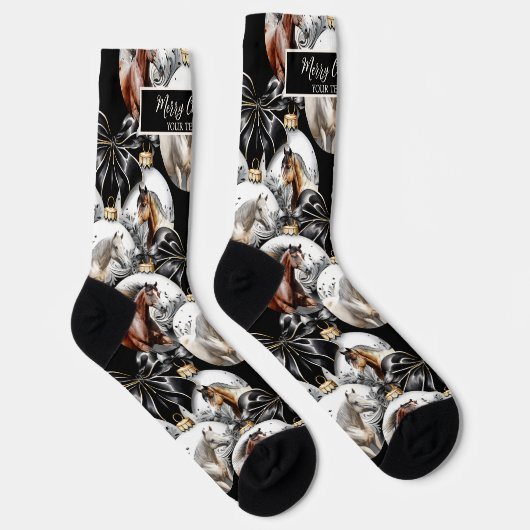 Weihnachtskalender für Pferde in schwarz und gold Socken (Rechts)