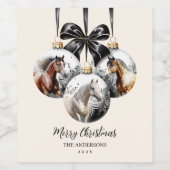 Weihnachtskalender für Pferde in schwarz und gold Weinetikett (Einzelnes Label)
