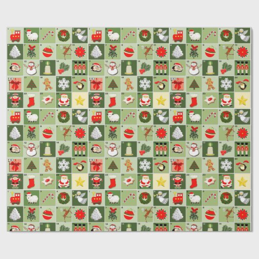 Weihnachtskalender Geschenkpapier (Flach)