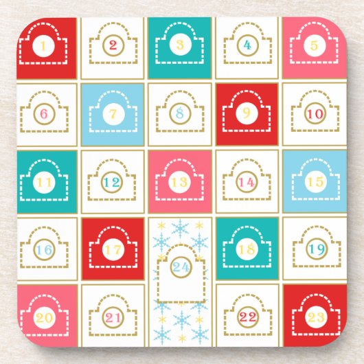 Weihnachtskalender Getränkeuntersetzer (Vorderseite)