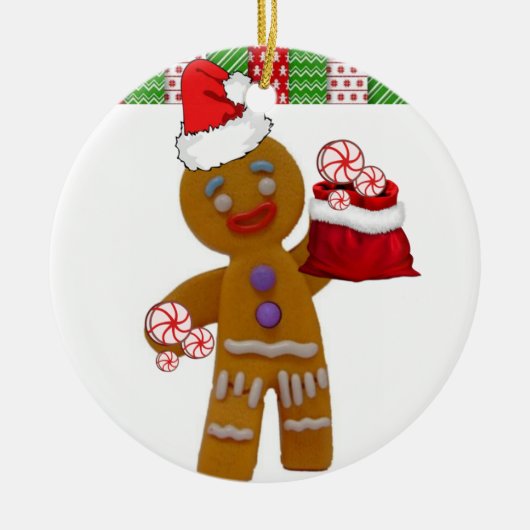 Weihnachtskalender, Gingerbreadman Keramik Ornament (Vorne)