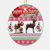 Weihnachtskalender, glücklicher Urlaub Keramik Ornament (Links)