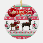 Weihnachtskalender, glücklicher Urlaub Keramik Ornament (Hinten)