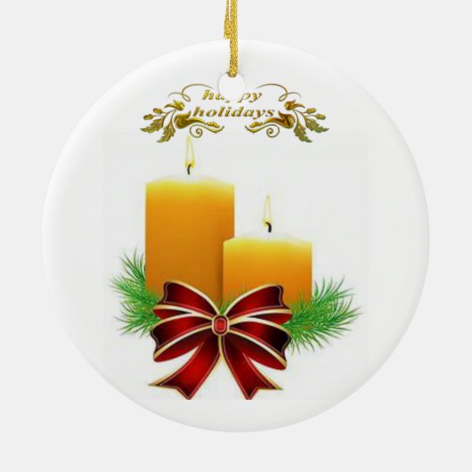 Weihnachtskalender, glücklicher Urlaub Keramik Ornament (Hinten)