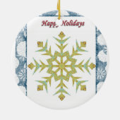 Weihnachtskalender, glücklicher Urlaub Keramik Ornament (Hinten)