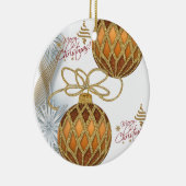 Weihnachtskalender, Goldbälle Keramik Ornament (Rechts)