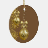 Weihnachtskalender, Goldbälle Keramik Ornament (Rechts)