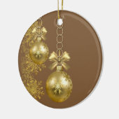 Weihnachtskalender, Goldbälle Keramik Ornament (Links)
