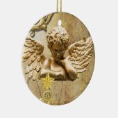 Weihnachtskalender, Goldener Engel Keramik Ornament (Rechts)