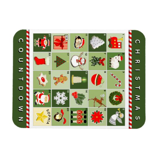 Weihnachtskalender Magnet (Horizontal)