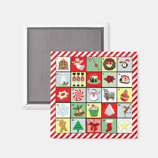 Weihnachtskalender Magnet (Vorderseite/Rückseite)