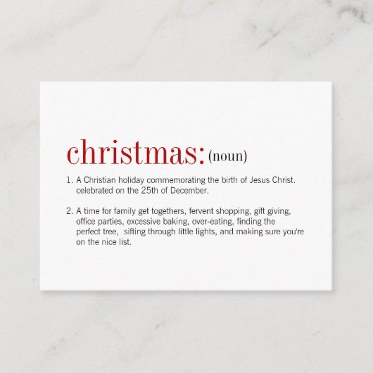 Weihnachtskalender Mini-Weihnachtskarten Hinweiskarte (Vorderseite)