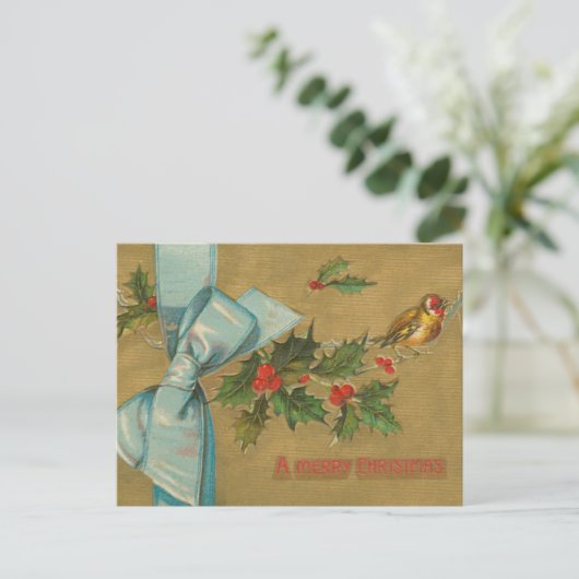 Weihnachtskalender mit Ribbon Feiertagspostkarte (Stehend Vorderseite)