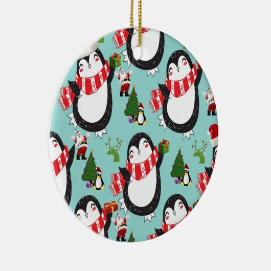 Weihnachtskalender, Pinguin Keramik Ornament (Rechts)