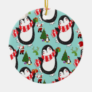 Weihnachtskalender, Pinguin Keramik Ornament