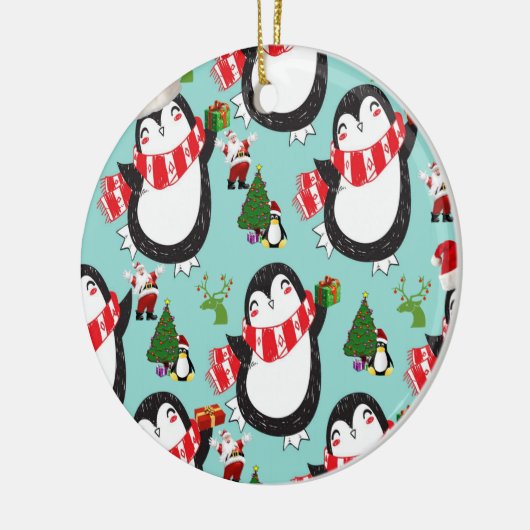 Weihnachtskalender, Pinguin Keramik Ornament (Links)