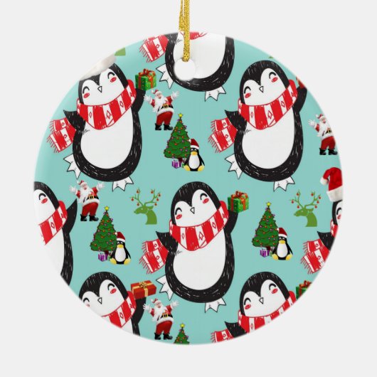 Weihnachtskalender, Pinguin Keramik Ornament (Hinten)